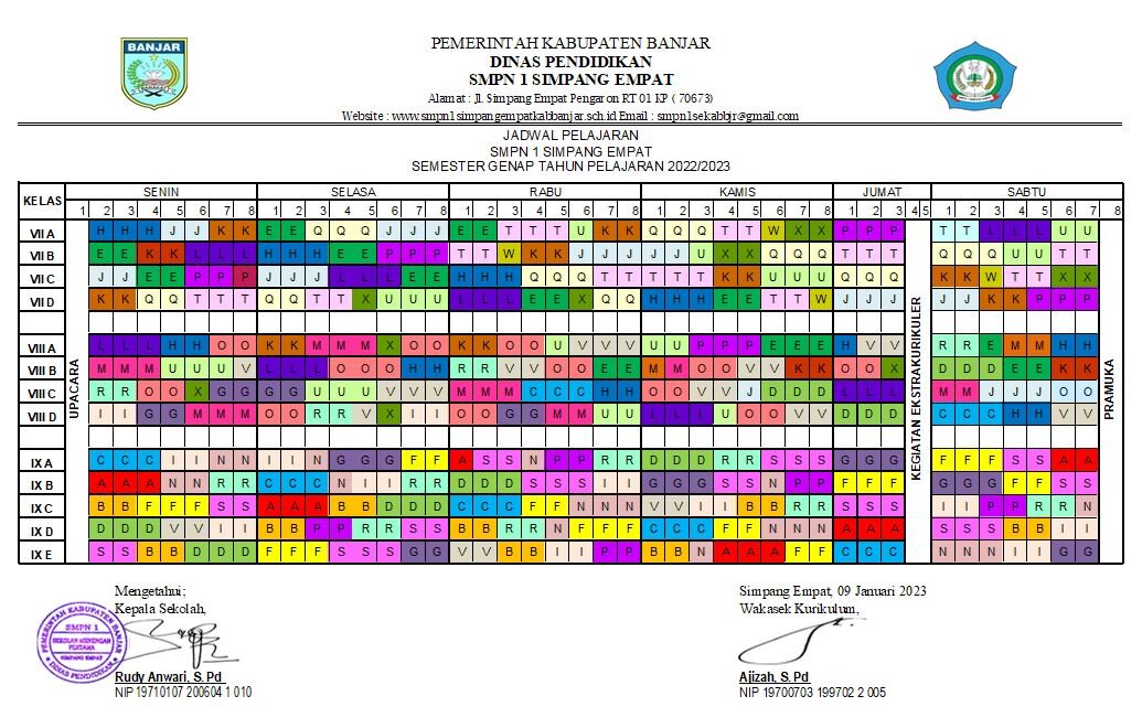 jadwal pelajaran